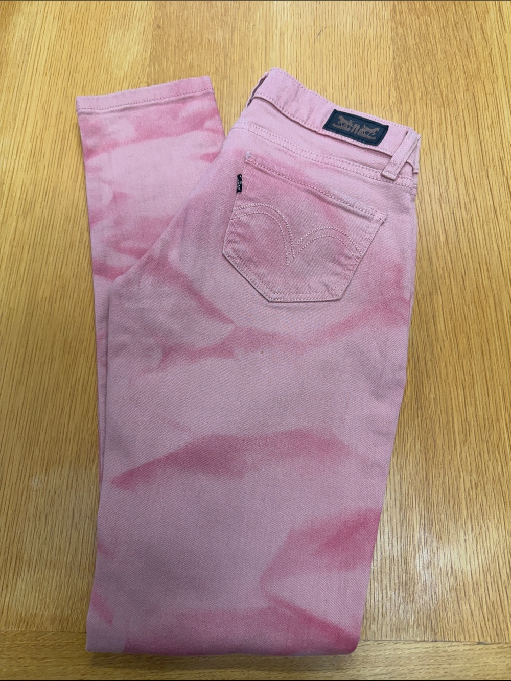 Levi's Pink Tie-Dye Supper Low Skinny Jeans
